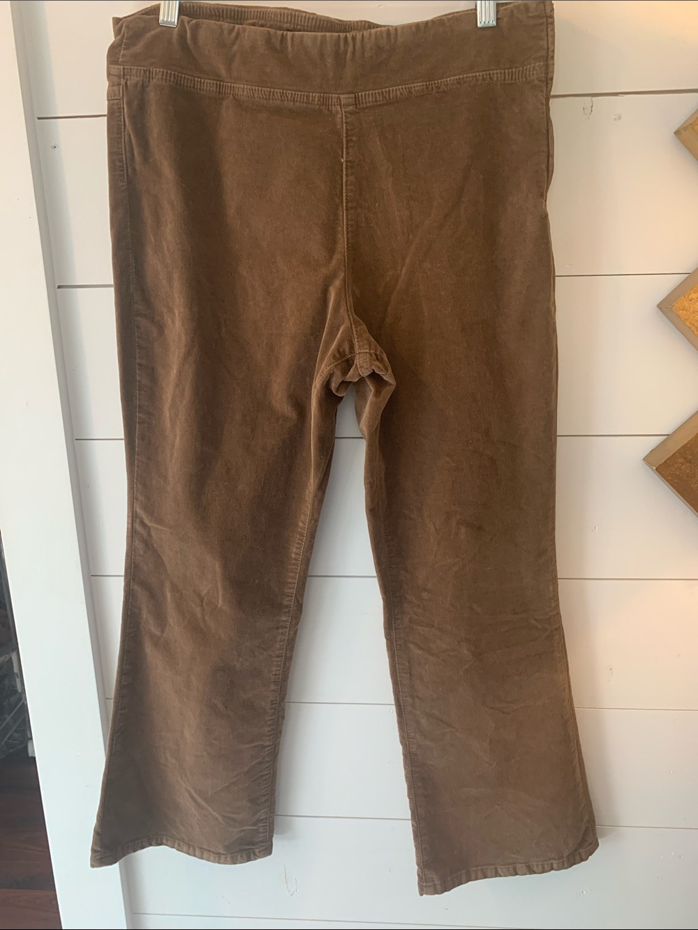 Free People brown smooth corduroy side zip pants. Size M.